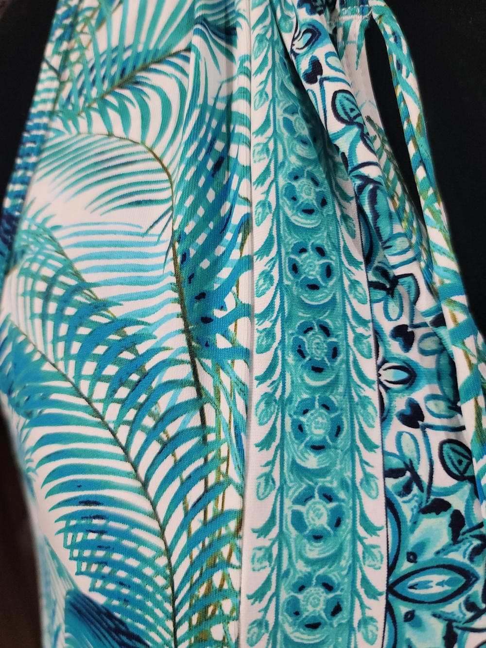 Tommy Bahama Blue Tropical Palm Print Sleeveless Shift Dress Medium - Picture 5 of 11